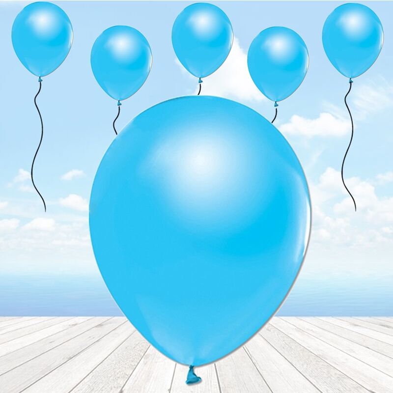 Metalik Parlak Balon, 10 Adet - Mavi
