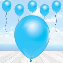 Metalik Parlak Balon, 10 Adet - Mavi
