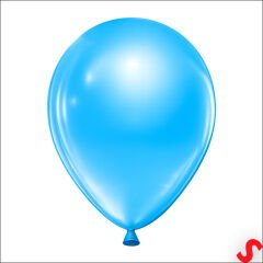 Metalik Parlak Balon, 30 cm x 10 Adet - Mavi