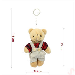 Pelüş Kıyafetli Ayıcık Anahtarlık, 13 x 8,5 cm - Erkek Model