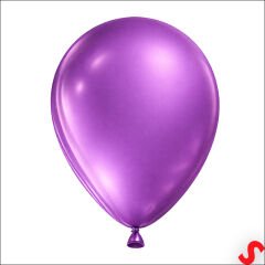 Metalik Parlak Balon, 30 cm x 10 Adet - Mor