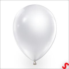 Metalik Parlak Balon, 30 cm x 10 Adet - Beyaz