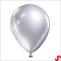 Metalik Parlak Balon, 30 cm x 10 Adet - Gümüş