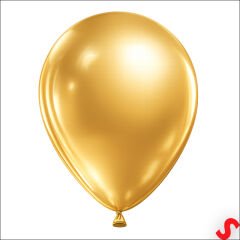 Metalik Parlak Balon, 30 cm x 10 Adet - Altın