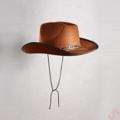 Kovboy Şerif Şapkası 36x26x14cm - Kahve