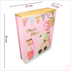 Bebek Fotoğraf Albümü, Kutulu ve 200 Resimlik, Pembe