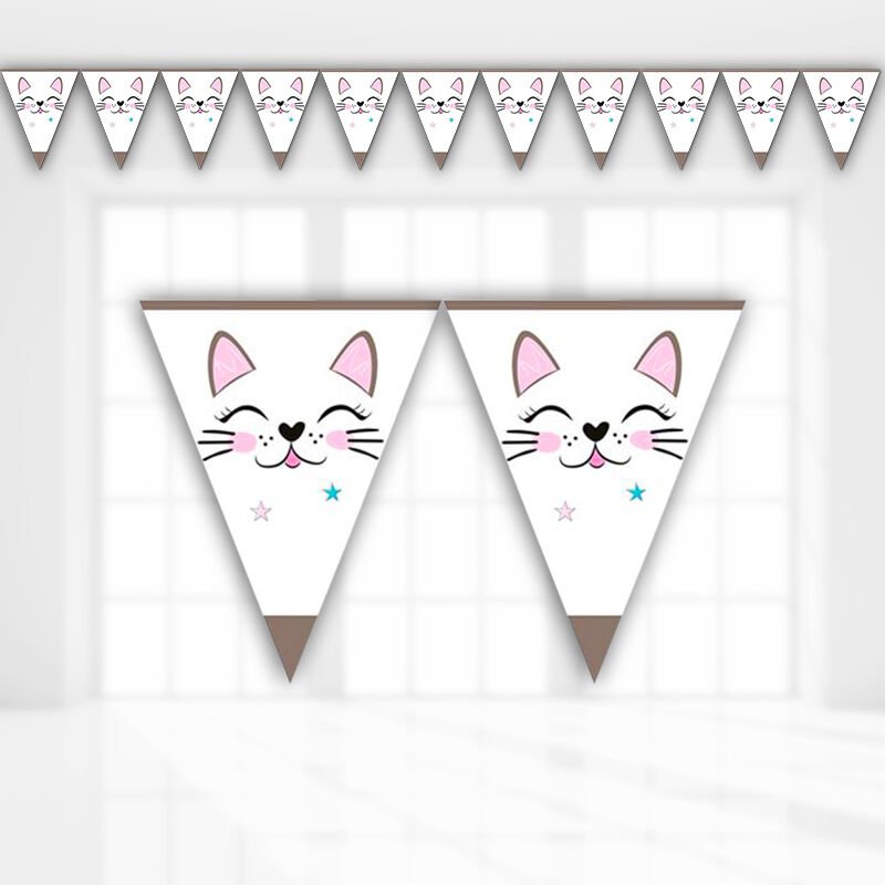 Miss Cat Üçgen Bayrak Flama - 3,20 mt.