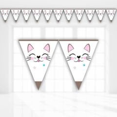 Miss Cat Üçgen Bayrak Flama - 3,20 mt.