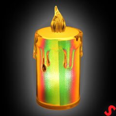 Erimiş MuM Görünümlü,Gökkuşağı Işıklı Pilli Led MuM, 8x3,6cmx1 Adet