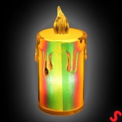 Erimiş MuM Görünümlü,Gökkuşağı Işıklı Pilli Led MuM, 8x3,6cmx3 Adet