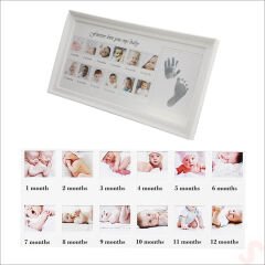 Bebek El ve Ayak İzli Resim Çerçevesi, 39cm x 21cm - 12 Ay