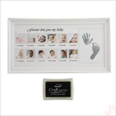 Bebek El ve Ayak İzli Resim Çerçevesi, 39cm x 21cm - 12 Ay