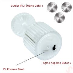 Retro Mini Masa Lambası Pilli Led Işık, 8,5cm x 4cm x 1 Adet