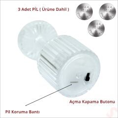 Retro Mini Masa Lambası Pilli Led Işık, 8,5cm x 4cm x 3 Adet