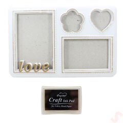 Bebek El ve Ayak İzli Resim Çerçevesi, 27cm x 18cm - Love