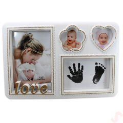 Bebek El ve Ayak İzli Resim Çerçevesi, 27cm x 18cm - Love