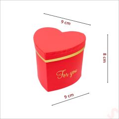 Kalp Kutu Küçük Boy, 9 x 9 x 8 cm - Kırmızı