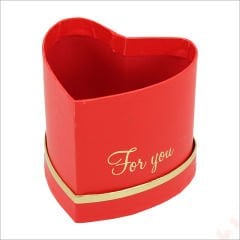 Kalp Kutu Küçük Boy, 9 x 9 x 8 cm - Kırmızı