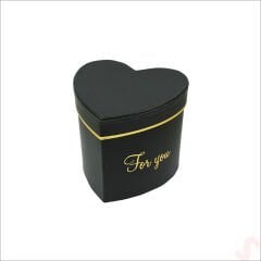 Kalp Kutu Küçük Boy, 9 x 9 x 8 cm - Siyah