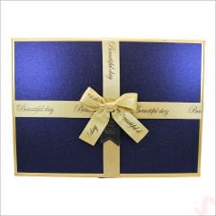 Fiyonklu Kutu Küçük Boy, 24 x 17 x 6,5 cm - Lacivert