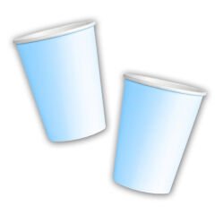 Makaron Karton Bardak, 8 Adet - Mavi