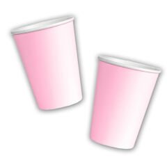 Makaron Karton Bardak, 8 Adet - Pembe