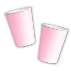Makaron Karton Bardak, 8 Adet - Pembe