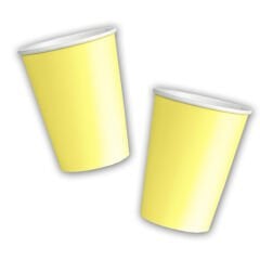 Makaron Karton Bardak, 8 Adet - Sarı