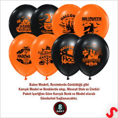 Halloween Cadılar Bayramı Balon - 30 cm x 8 Adet