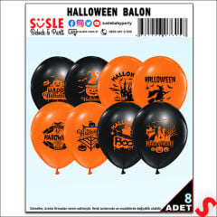 Halloween Cadılar Bayramı Balon - 30 cm x 8 Adet