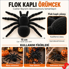 Halloween Pelüş Örümcek SüS, 15 cm - 1 Adet