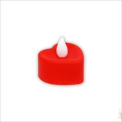 Led Işıklı Pilli Tealight Kalp MuM, 4x2cm Sarı Işık - 1 Adet