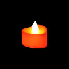 Led Işıklı Pilli Tealight Kalp MuM, 4x2cm Sarı Işık - 1 Adet