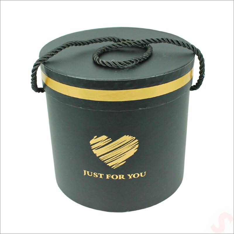 Silindir Kutu Büyük Boy, 18 cm x 17 cm - Siyah