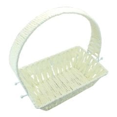 Saplı Dikdörtgen Sepet, 24 cm, Küçük Boy