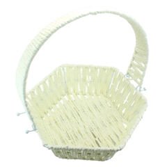 Saplı Altıgen Sepet, 32 cm, Büyük Boy