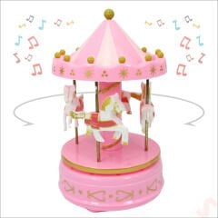 Atlı Karınca Müzik Kutusu, 17cm x 10cm - Pembe