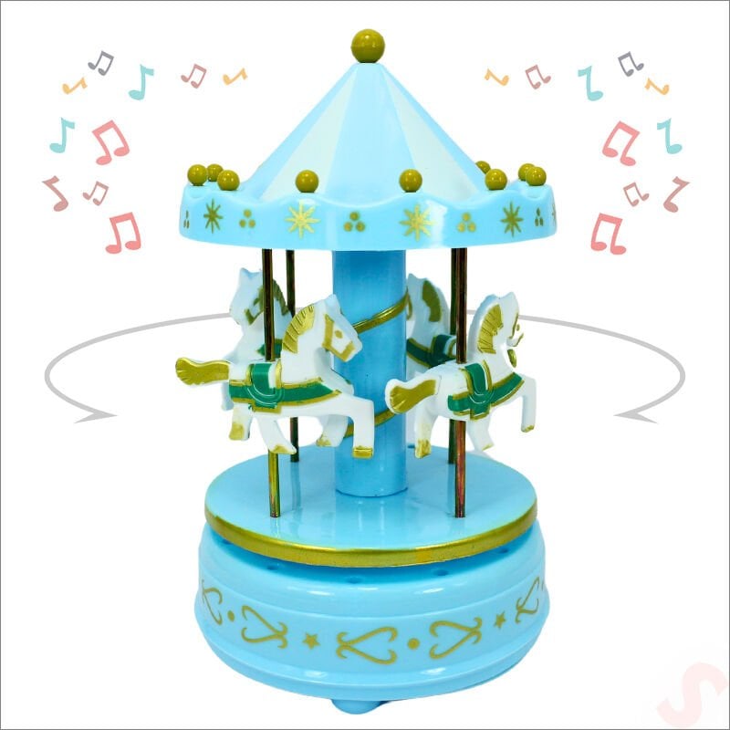 Atlı Karınca Müzik Kutusu, 17cm x 10cm - Mavi