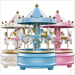 Atlı Karınca Müzik Kutusu, 17cm x 10cm - Mavi