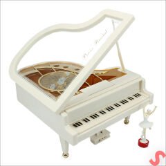 Dans Eden Balerinli Piyano Müzik Kutusu, 16cm x 15cm x 10cm