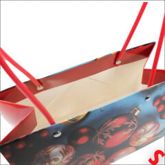 Yılbaşı Top Baskılı Karton Hediye Çantası 22×14×11 cm