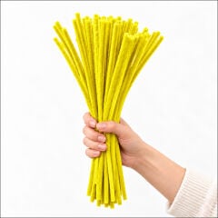 Şönil Çubuk 8 mm Kalınlık 30 cm Uzunluk, 100 adet - Sarı