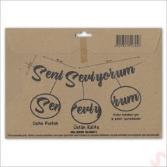 Seni Seviyorum Metalik Karton Banner, 115 cm