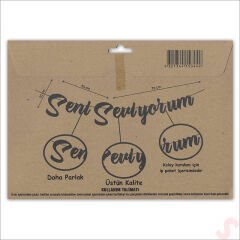 Seni Seviyorum Metalik Karton Banner, 115 cm