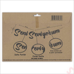 Seni Seviyorum Metalik Karton Banner, 115 cm