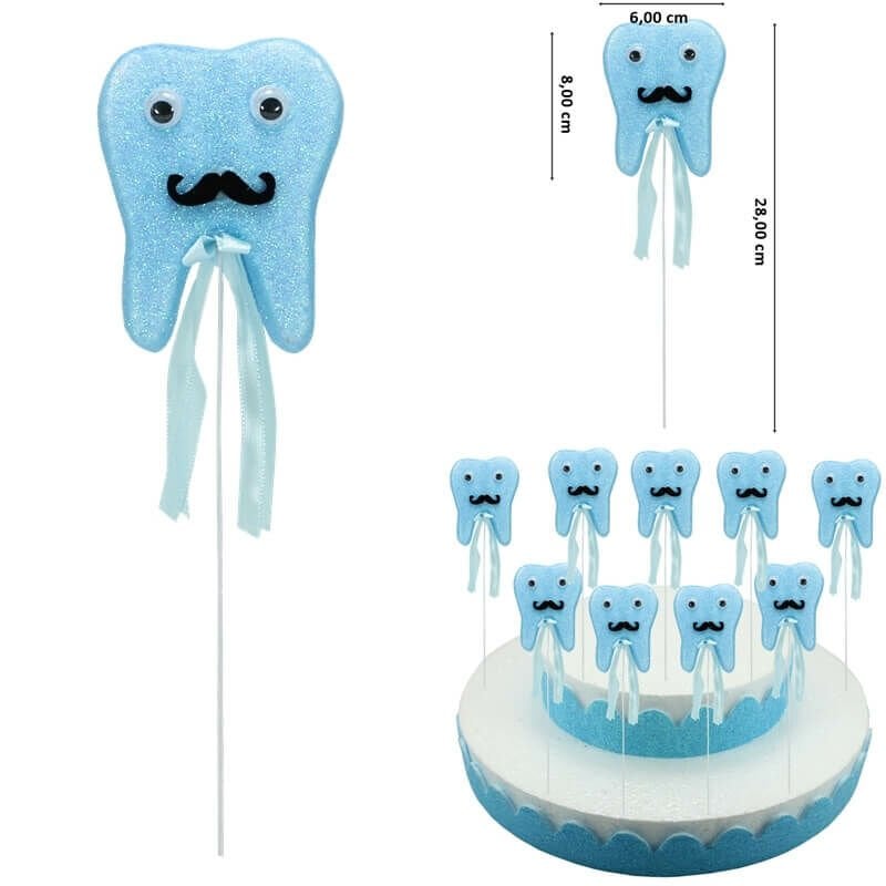 Diş Buğdayı Simli Çubuk Süs, Mavi