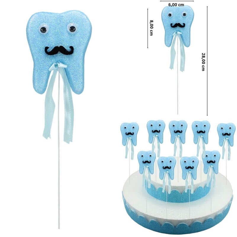 Diş Buğdayı Simli Çubuk Süs, Mavi