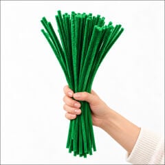 Şönil Çubuk 8 mm Kalınlık 30 cm Uzunluk, 100 adet - Yeşil