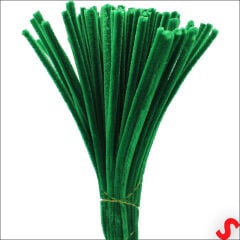 Şönil Çubuk 8 mm Kalınlık 30 cm Uzunluk, 100 adet - Yeşil