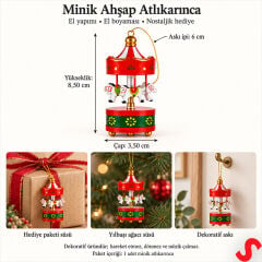 Kırmızı Mini Atlıkarınca, 8,5 cm x 3,5 cm - 1 Adet